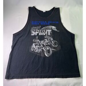 Vintage Daytona Beach Bike Week Free Spirit Motorcycle Eagle Tank Top Mens Large